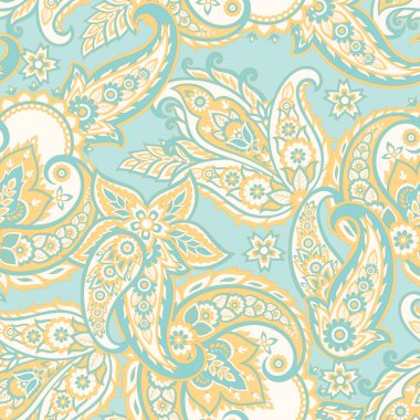 Şal desenli, desensiz bir süs. Çiçek dekoru süsleyin. Vektör illüstrasyonu