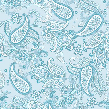 Paisley Vektör Deseni. Kusursuz Çiçeksiz Tekstil Arkaplanı