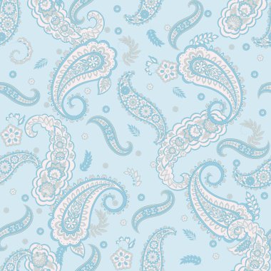 Kumaş tasarımı için Damask Paisley kusursuz vektör deseni.