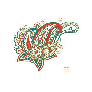 Çiçek desenli renkli vektör süsü. İzole Desen