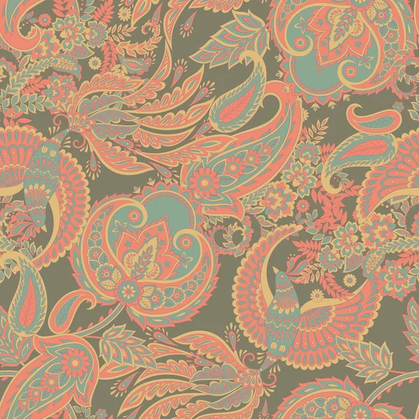 Uçan Kuş ve Çiçek Paisley desenleri, her amaç için harika bir vektör tasarımı. Kusursuz arkaplan