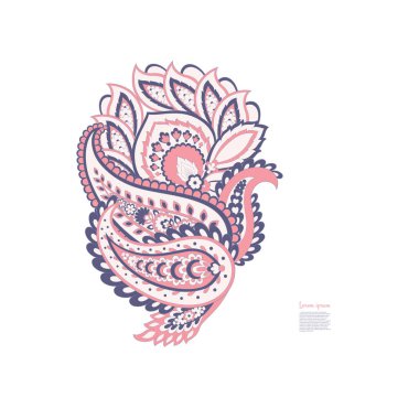 Paisley vektör deseni. Muhteşem çiçek, yapraklar