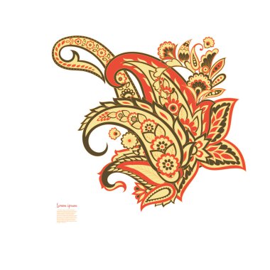 Vektör Paisley Çiçek yalıtılmış süsü