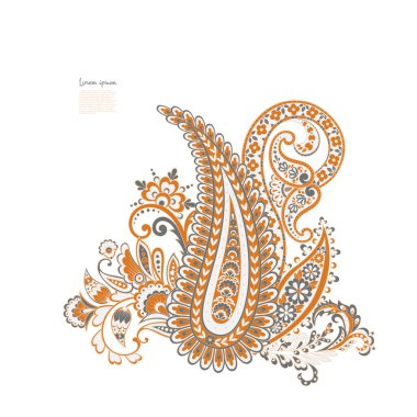 Çiçek desenli renkli vektör süsü. İzole Desen