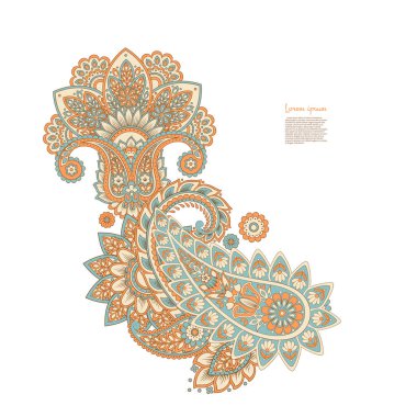 Damask desenli çiçek desenli vektör süslemesi