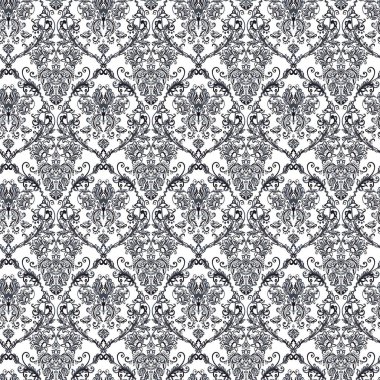 Vektör Barok çiçek deseni. Klasik çiçek süsü. Duvar kağıtları, tekstil, kumaş için klasik dikişsiz doku