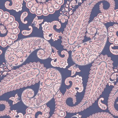Paisley Süslü, pürüzsüz desen. kalamkari vektör kumaş arkaplanı
