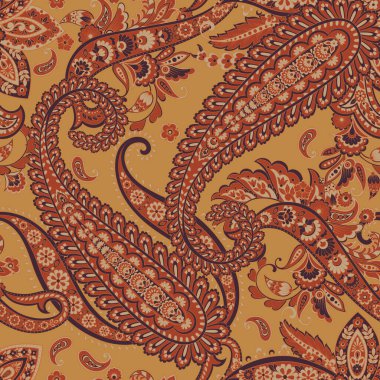 Paisley Damask süsü. Çiçeksiz Vektör deseni