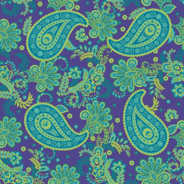 Çiçekli desensiz desen. Damask renkli vektör tekstil arkaplanı