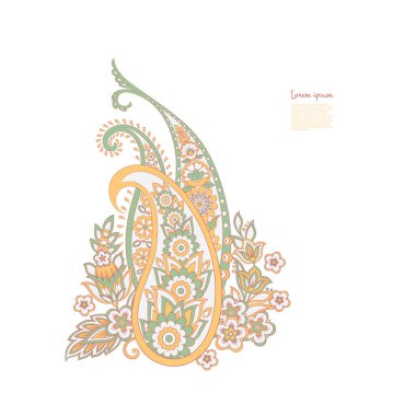 Damask desenli çiçek desenli vektör süsü