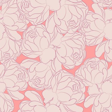 Gül seamless modeli. Çiçek vektör arka plan