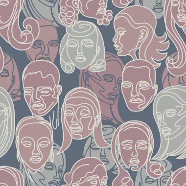 soyut yüzler pürüzsüz vektör deseni