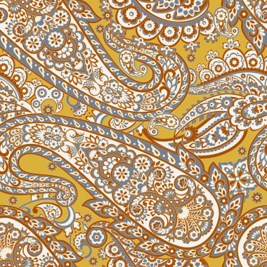 Paisley deseni, her amaç için harika bir vektör tasarımı. Kusursuz arkaplan