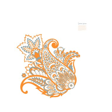 Çiçek desenli renkli vektör süsü. İzole Desen