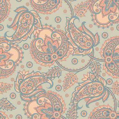 Şalsız desenli. Damask renkli vektör tekstil arkaplanı