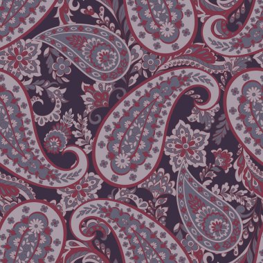 Paisley Çiçek Doğulu Etnik Düzen. Kusursuz Vektör Süslemesi. Şam kumaş desenleri.