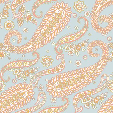Hint batik tarzında kusursuz Paisley deseni. Çiçek vektör illüstrasyonu