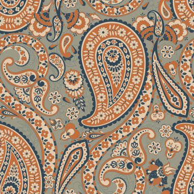 Şalsız desenli. Damask renkli vektör tekstil arkaplanı