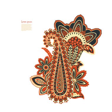 Çiçeksel Hint tarzında Vektör Paisley deseni