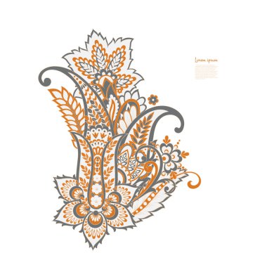 Paisley Çiçek Doğulu Etnik Düzen. Vektör Damask Süslemesi