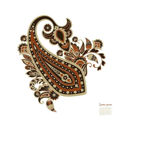 Damask Paisley Çiçek doğulu vektör izole desen