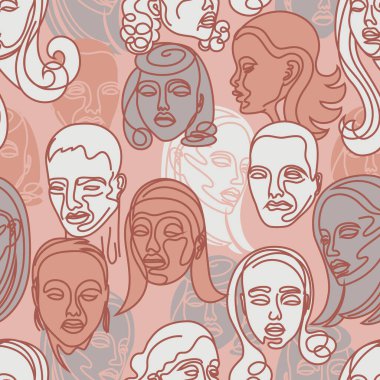 soyut yüzler pürüzsüz vektör deseni