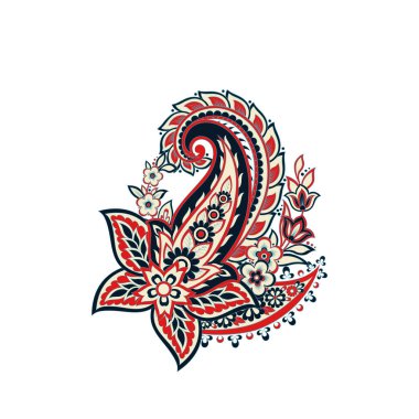 Çiçeksel Hint tarzında Vektör Paisley deseni