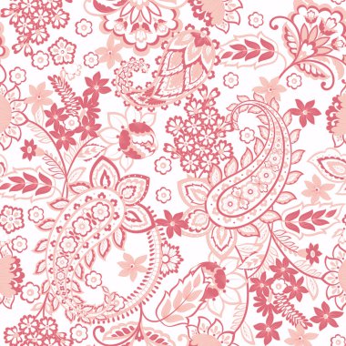 Çiçek elementleriyle desensiz vektör deseni