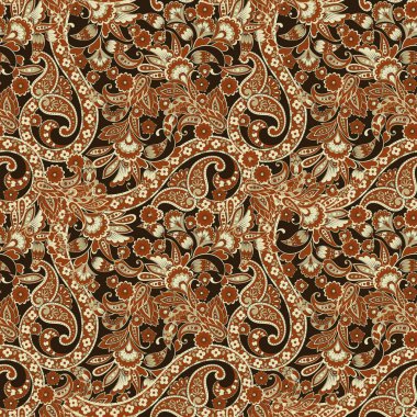 Paisley Çiçek Doğulu Etnik Düzen. Kusursuz Vektör Süslemesi. Hint kumaşlarının süsleme motifleri.