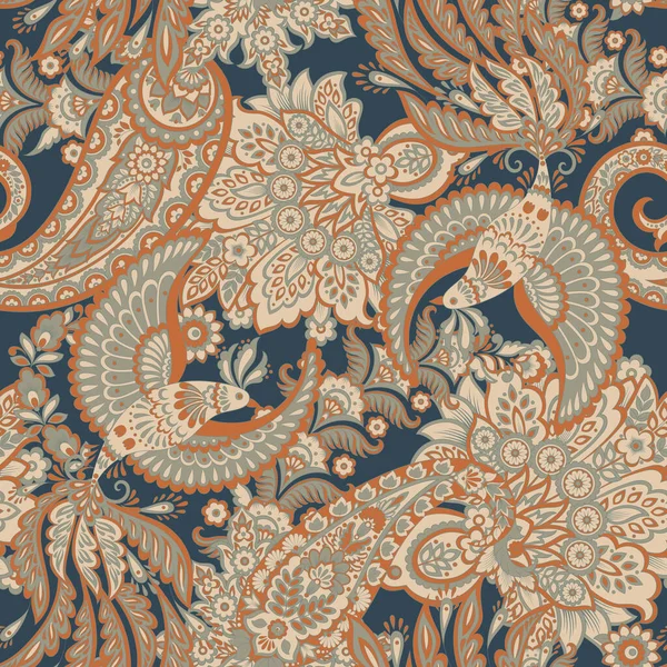 Şal desensiz vektör deseni. Batik biçiminde vintage arkaplan