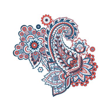 Damask desenli çiçek desenli vektör süsü