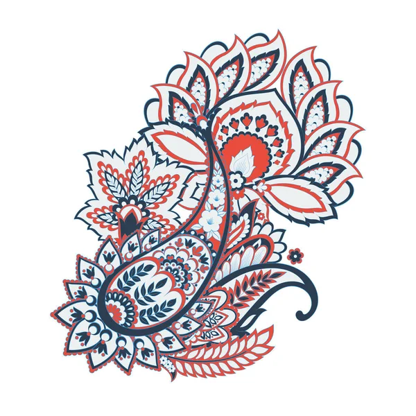 Paisley Çiçek Doğulu Etnik Düzen. Vektör Damask Süslemesi