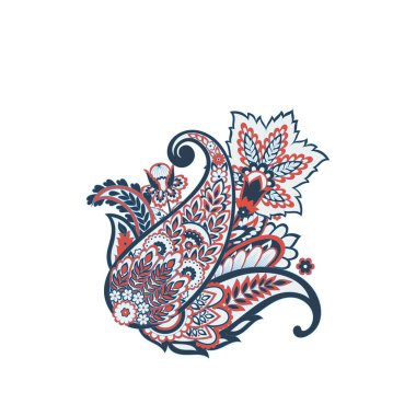 Çiçek desenli renkli vektör süsü. İzole Desen