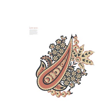 Paisley Floral oriental vector Isolated Pattern