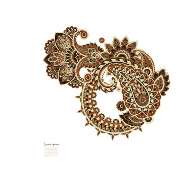 Çiçeksel Hint tarzında Vektör Paisley deseni