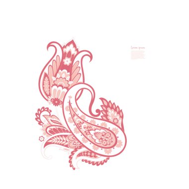 Damask Paisley Floral isolated vector ornament