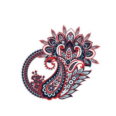 Çiçek desenli renkli vektör süsü. İzole Desen