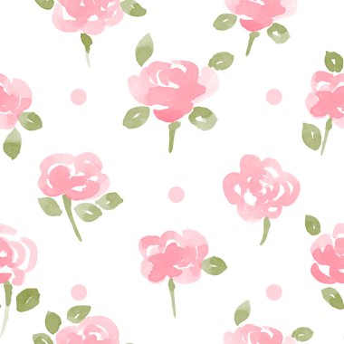 suluboya çiçek seamless modeli