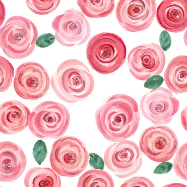Aquarelle Roses Motif sans couture — Image vectorielle