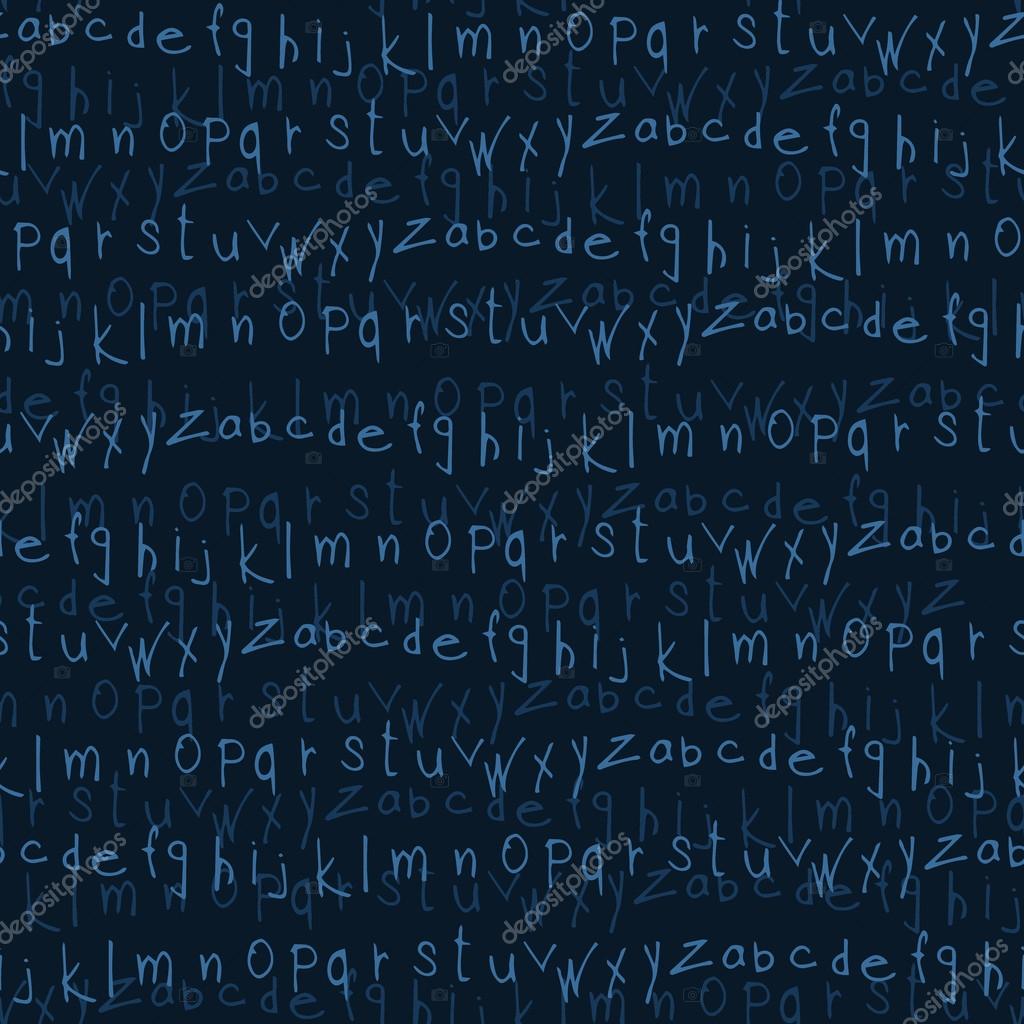 Blue alphabet letters on black. Vector illustration