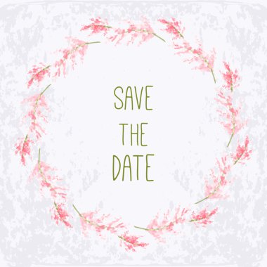 Sulu Boya yuvarlak çerçeve çiçek