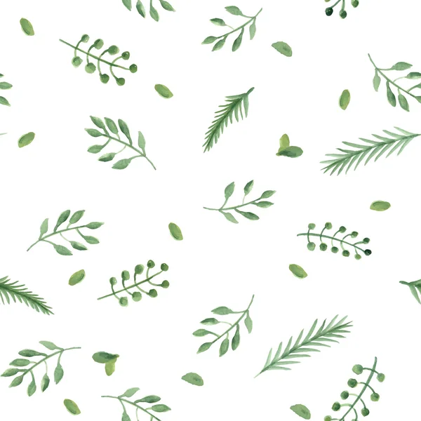 Suluboya yeşil yapraklar — Stok Vektör