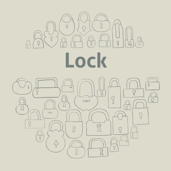 Closed locks seamless pattern — Stock Vector