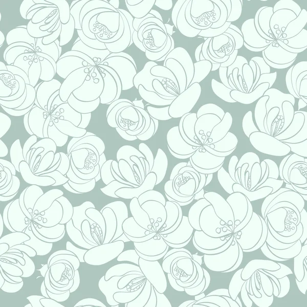 Flores sobre fondo gris — Vector de stock