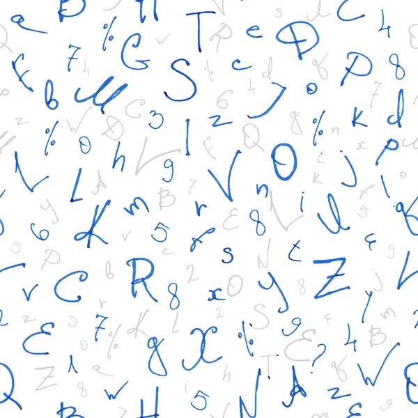 Hand getrokken letters en cijfers — Stockvector