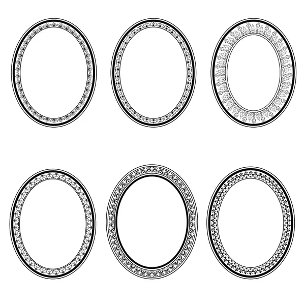 Retro oval frames — Stock Vector