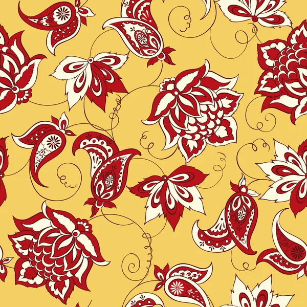 Motif paisley floral sans couture — Image vectorielle