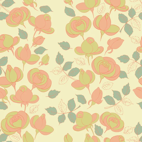 Roses seamless pattern — Stock Vector