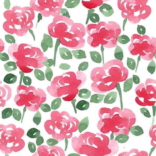 Watercolor flowers seamless  pattern — Stock Vector