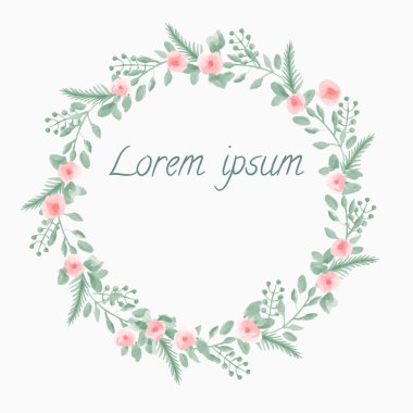 suluboya çiçek çerçevesi